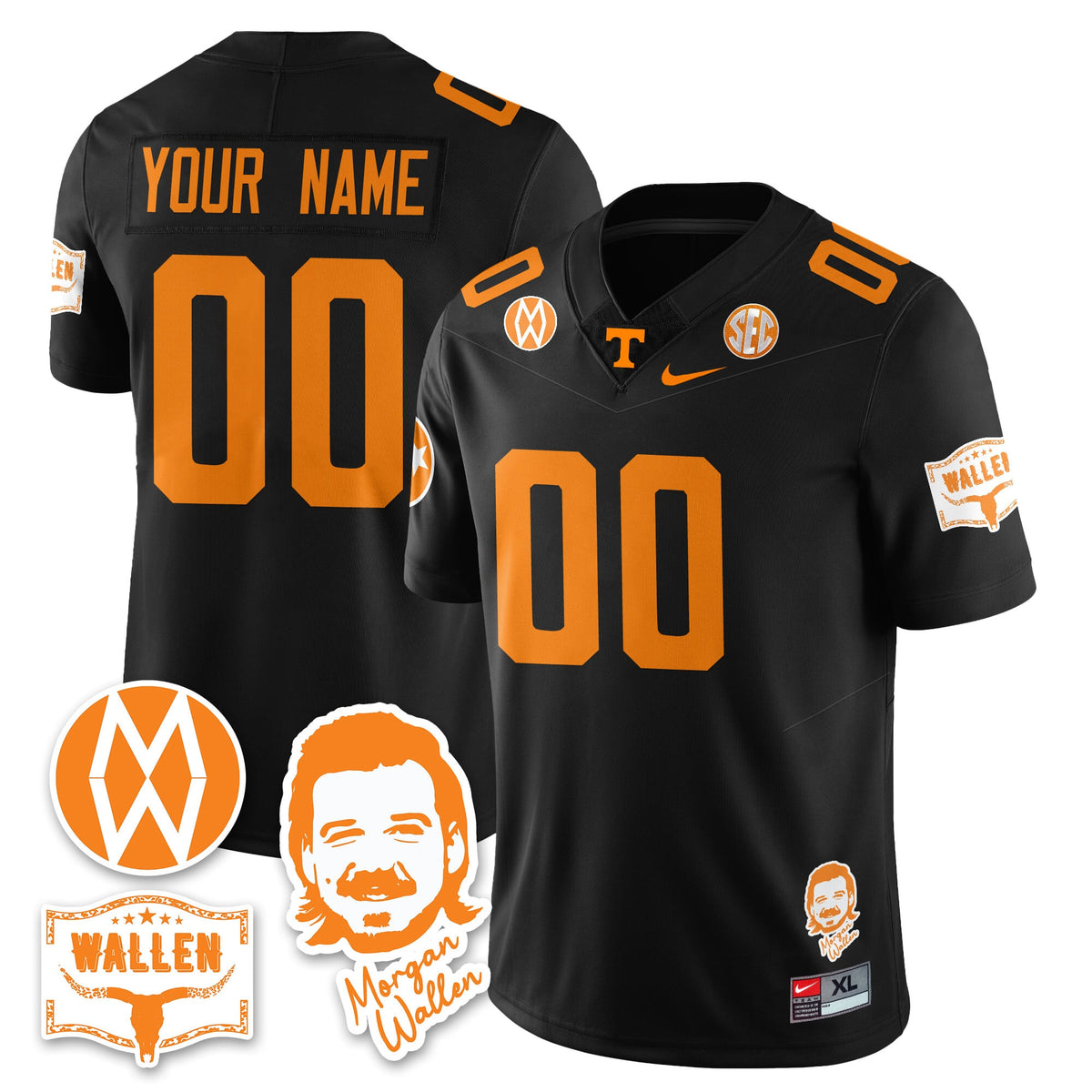 Tennessee Volunteers Morgan Wallen 2025 Custom Jersey - All Stitched