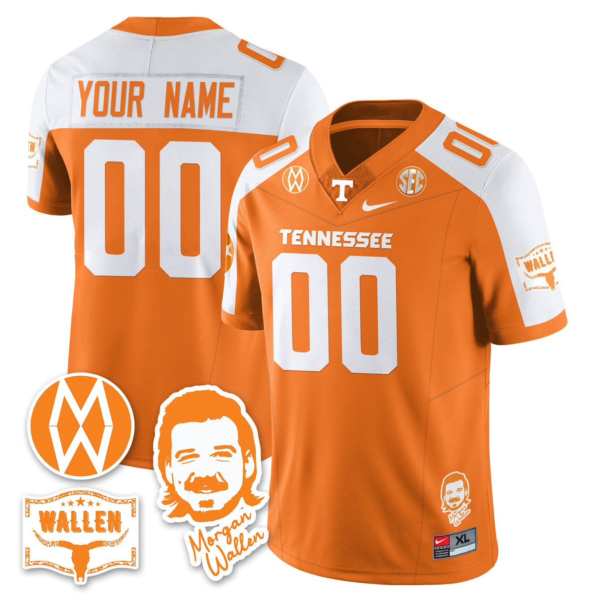 Tennessee Volunteers Morgan Wallen 2025 Custom Jersey - All Stitched