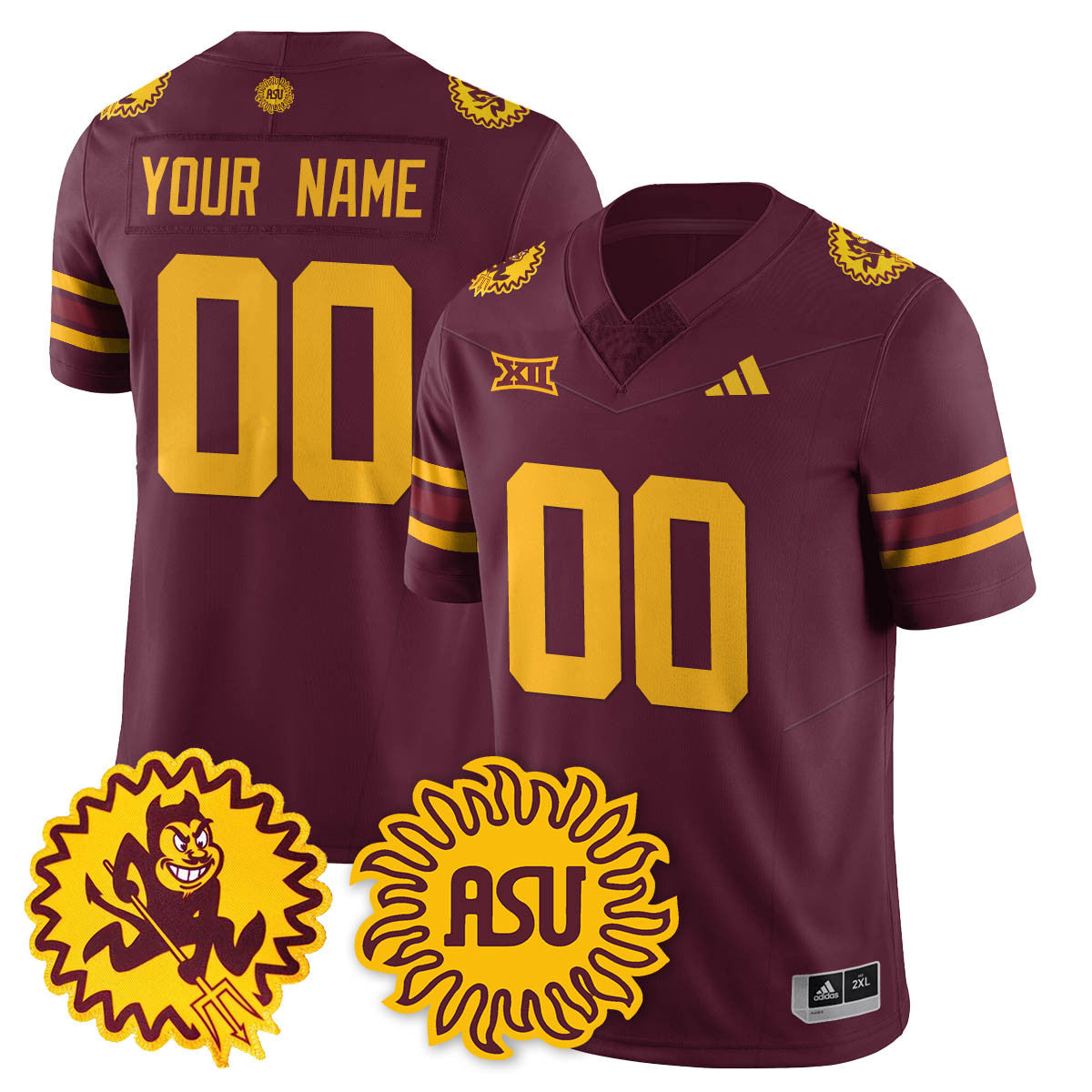 Arizona State Sun Devils 1975 Throwback Custom Uniform - All Stitched