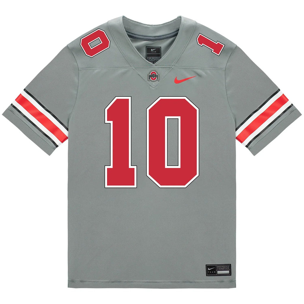 Julian Sayin Ohio State Buckeyes Jersey – Grey