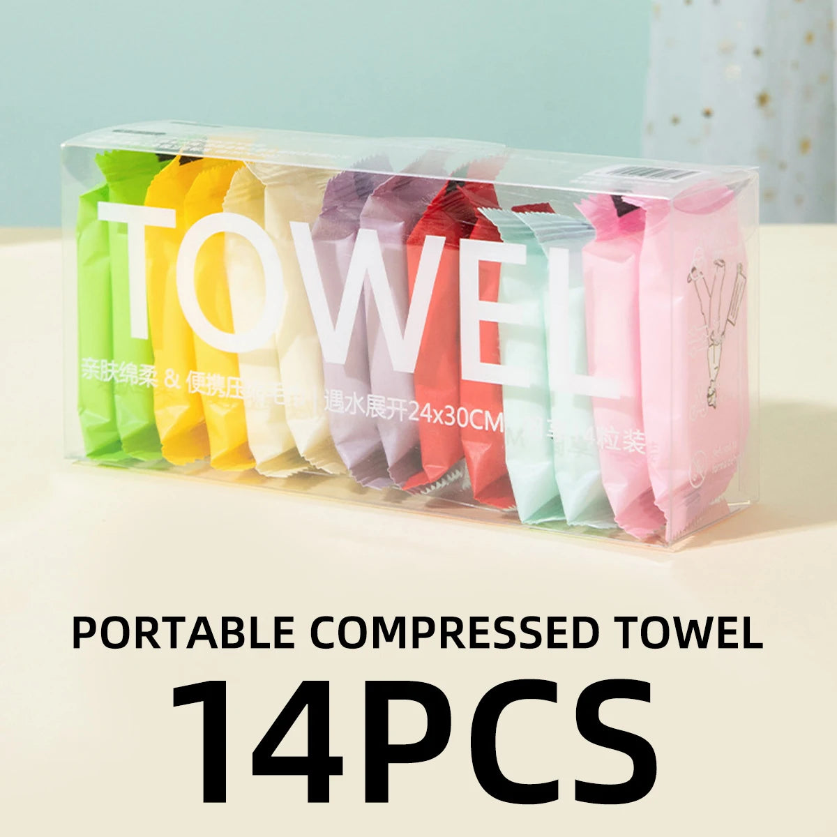 14PCS Thickened And Compressed Disposable Facial Tissue Portable Facial Cleaning Cloth Bathroom Supplies Travel Accessories