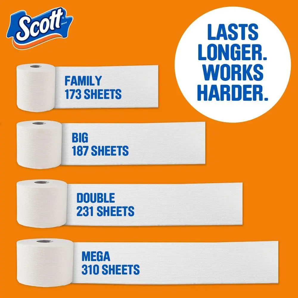 ComfortPlus Toilet Paper, 12 Double Rolls, 231 Sheets per Roll, Septic-Safe, 1-Ply Tissue for Home Use