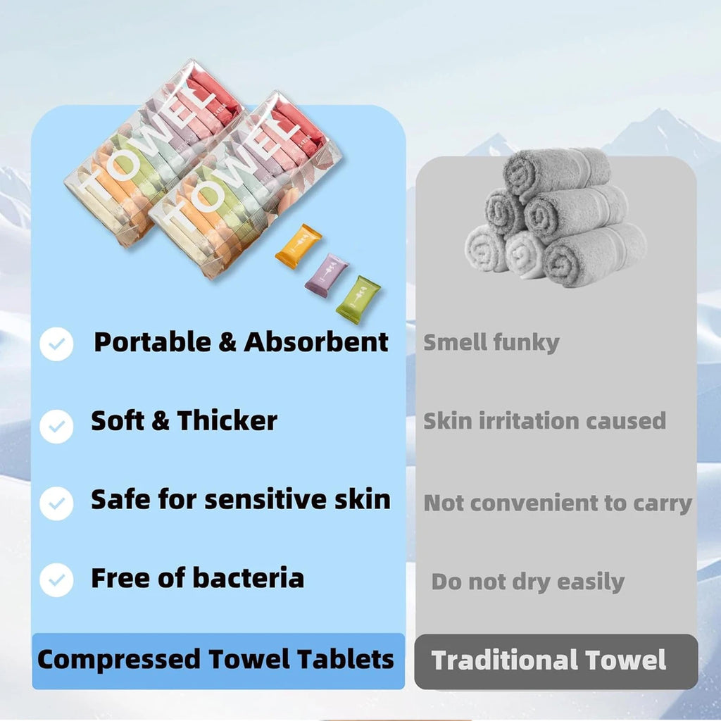 14PCS Thickened And Compressed Disposable Facial Tissue Portable Facial Cleaning Cloth Bathroom Supplies Travel Accessories