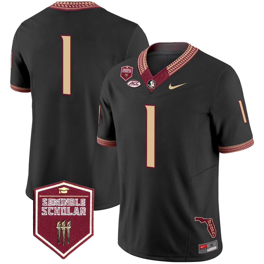 Men's Florida State Seminoles 2025 Seminole Scholar Patch Vapor Limited Jersey - All Stitched