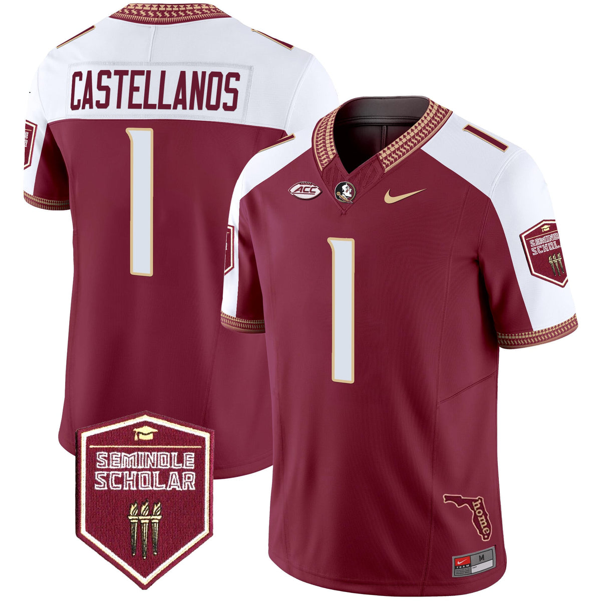Men's Florida State Seminoles 2025 Seminole Scholar Patch Vapor Limited Jersey - All Stitched