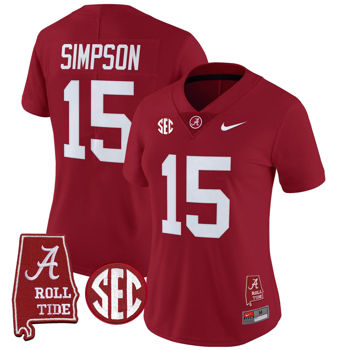 Women's Alabama Crimson Tide 2025 Vapor Limited Jersey - Alabama Map - All Stitched