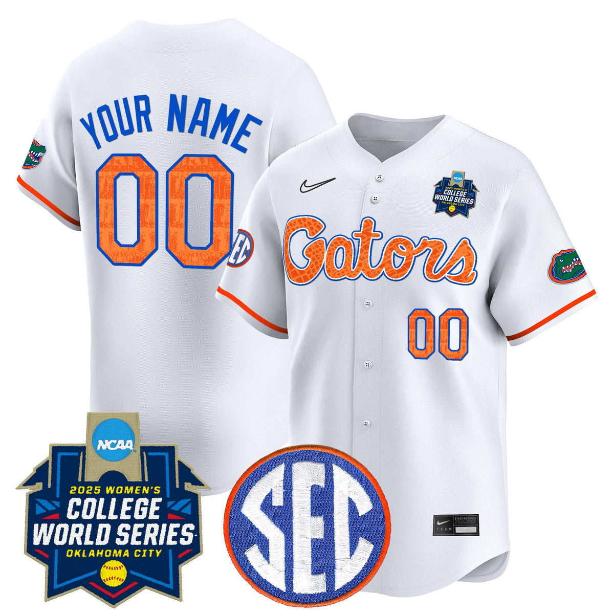 Florida Gators Softball 2025 World Series (WCWS) Vapor Premier Limited Custom Jersey - All Stitched