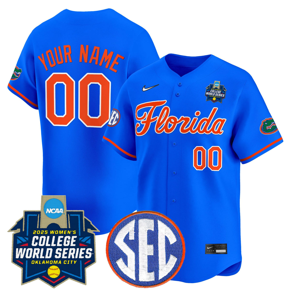 Florida Gators Softball 2025 World Series (WCWS) Vapor Premier Limited Custom Jersey - All Stitched