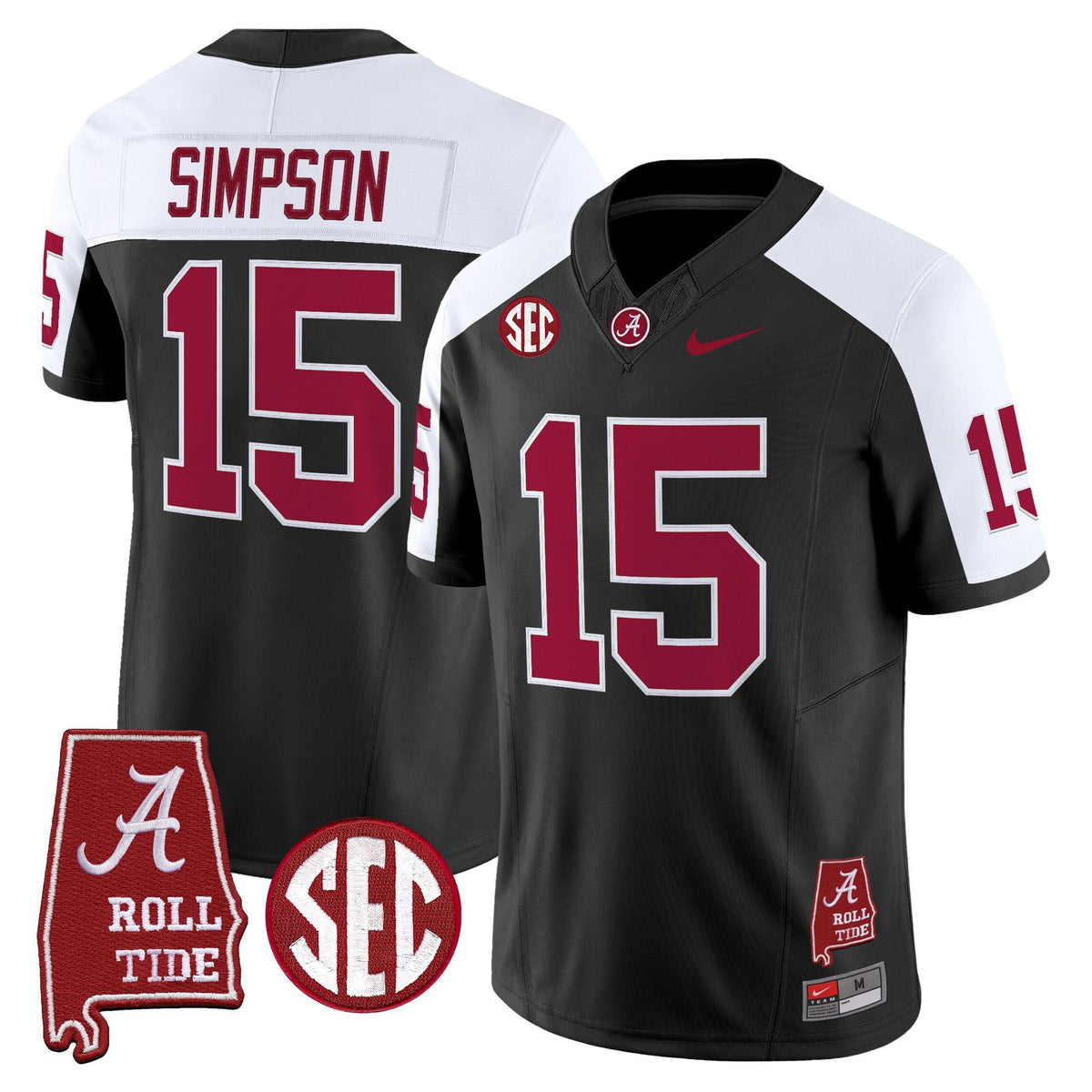 Men's Alabama Crimson Tide Throwback Vapor Limited Jersey - Alabama Map - All Stitched