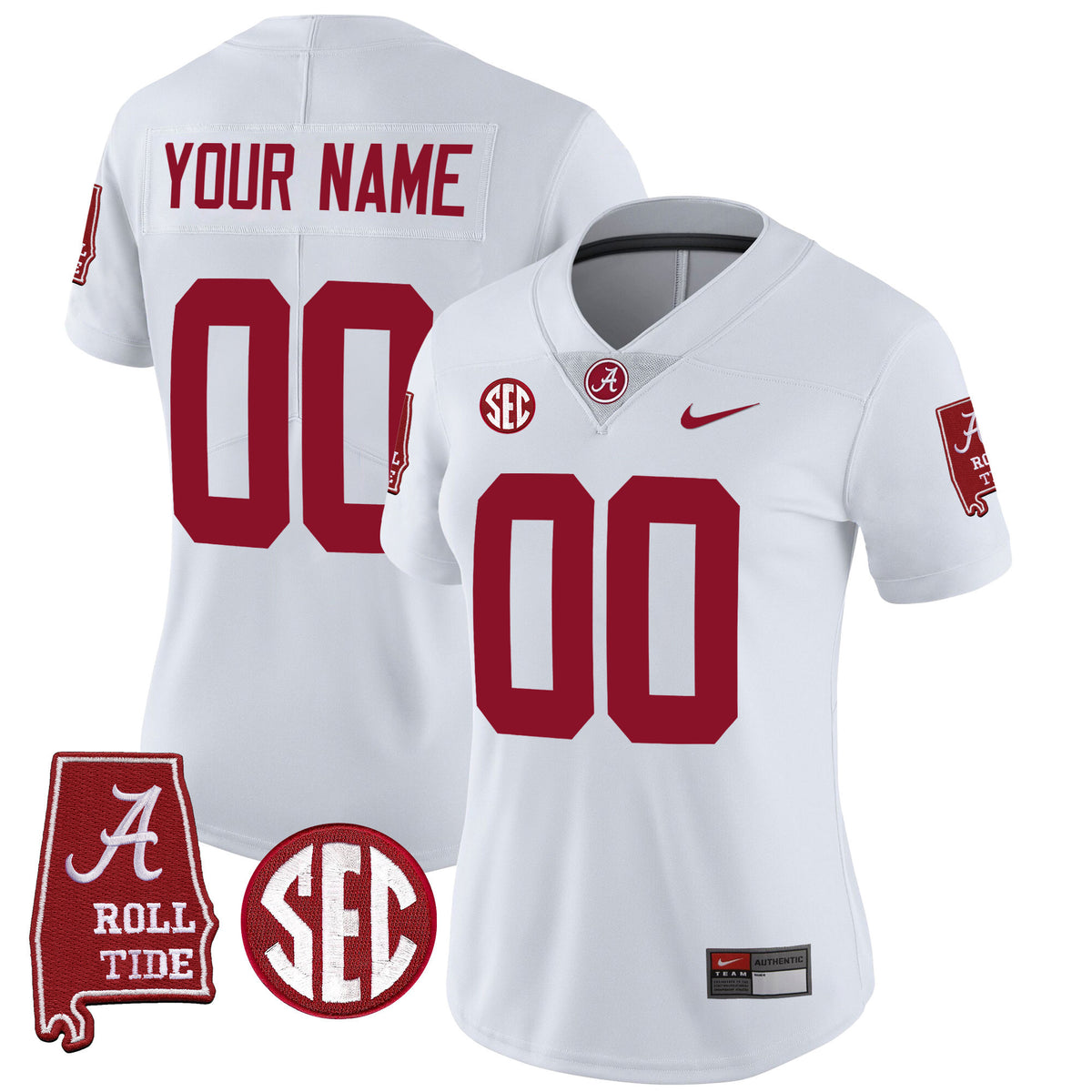 Alabama Crimson Tide Vapor Limited Custom Jersey V3 - Alabama Map - All Stitched