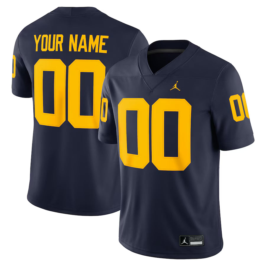 Custom Michigan Wolverines Jersey - Navy