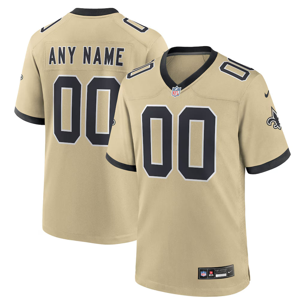 Custom New Orleans Saints Alternate Jersey - Gold