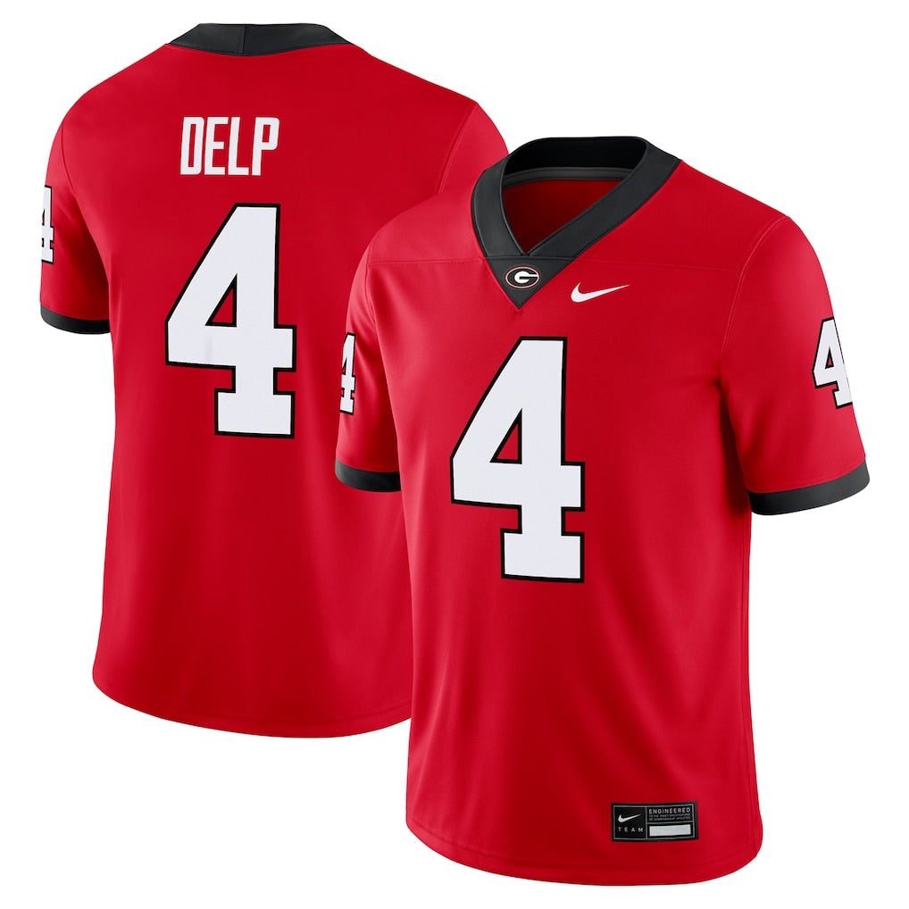 Oscar Delp Georgia Bulldogs Home Jersey - Red