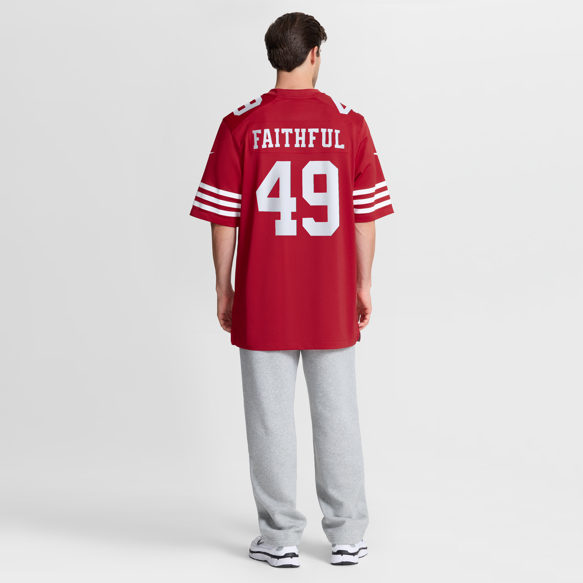 Men's San Francisco 49Ers The Faithful Nike Scarlet 80Th Anniversary Game Jersey
