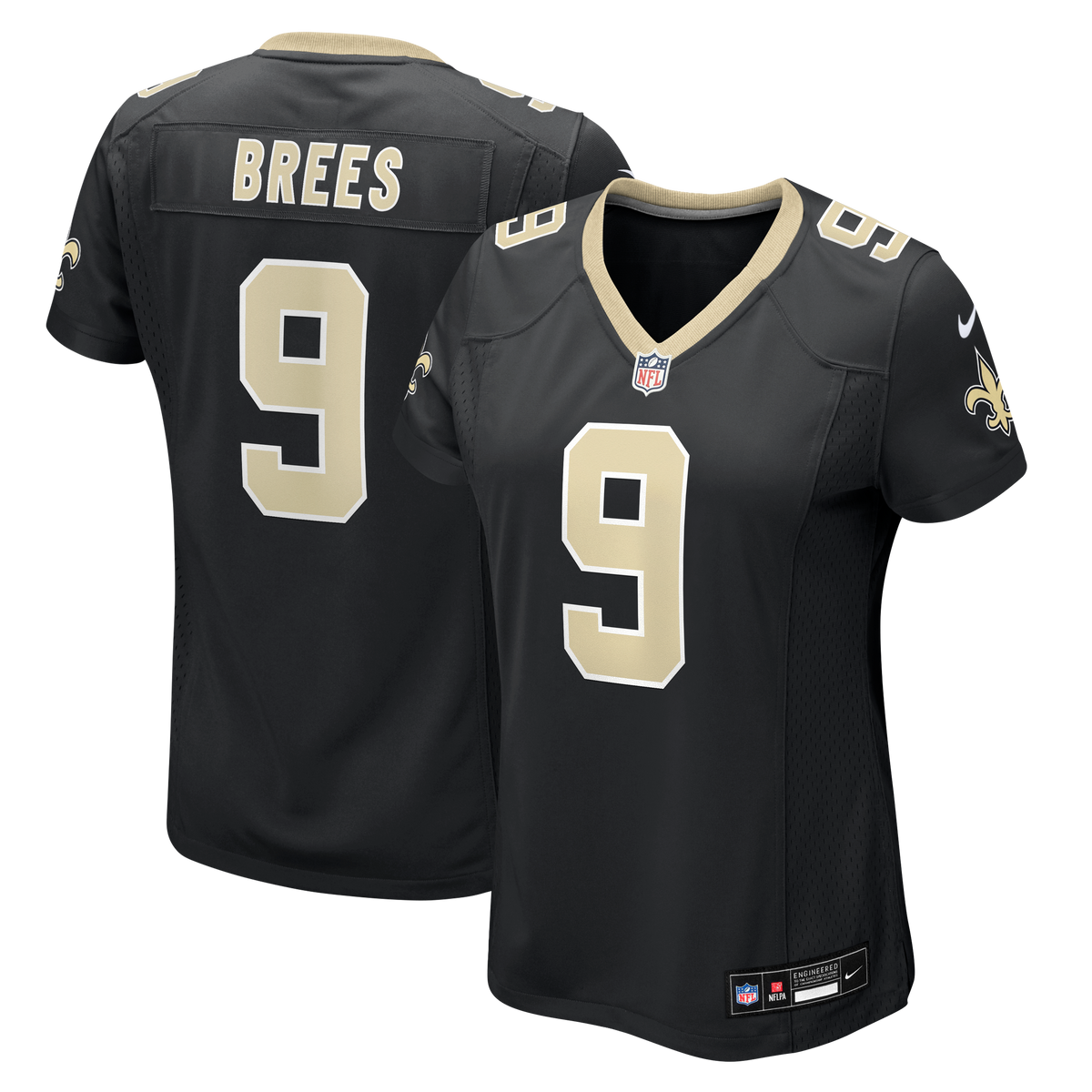 Women's New Orleans Saints Drew Brees Nike Black Team Game Jersey
